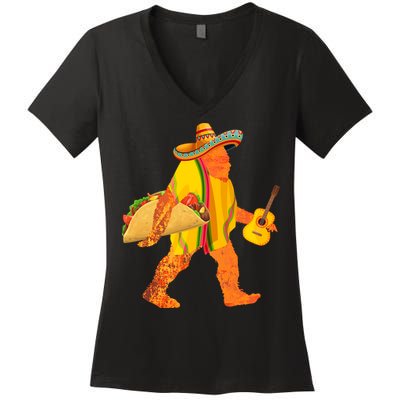 FUNNY BIGFOOT CINCO DE MAYO T Women's V-Neck T-Shirt