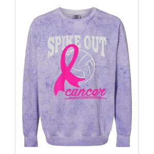 Fight Breast Cancer Volleyball Pink Ribbon Awareness Colorblast Crewneck Sweatshirt