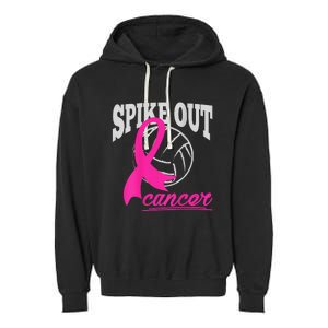 Fight Breast Cancer Volleyball Pink Ribbon Awareness Garment-Dyed Fleece Hoodie