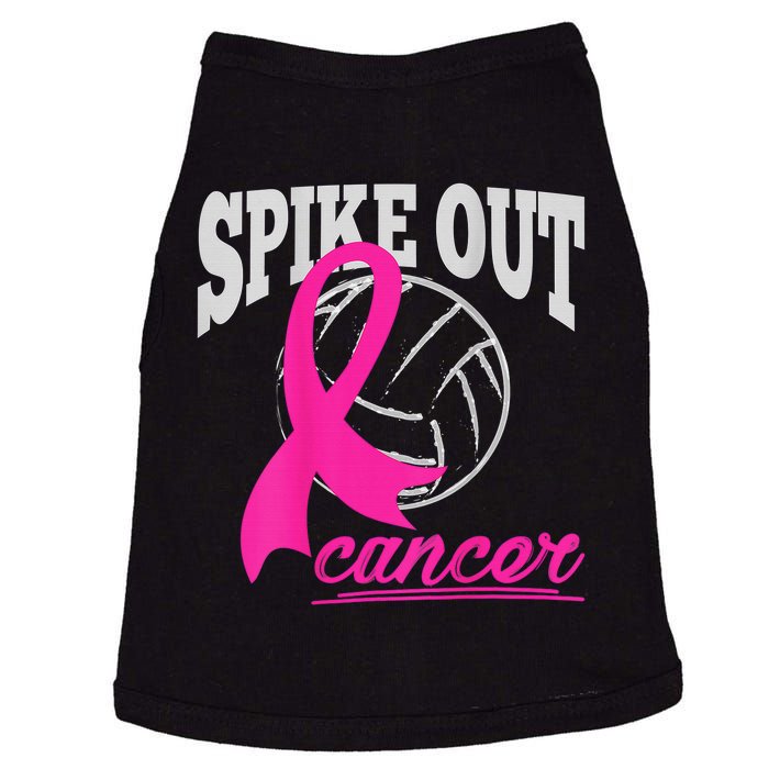 Fight Breast Cancer Volleyball Pink Ribbon Awareness Doggie Tank