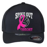 Fight Breast Cancer Volleyball Pink Ribbon Awareness Flexfit Unipanel Trucker Cap