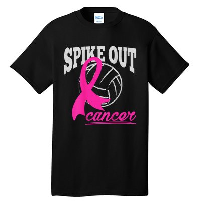 Fight Breast Cancer Volleyball Pink Ribbon Awareness Tall T-Shirt