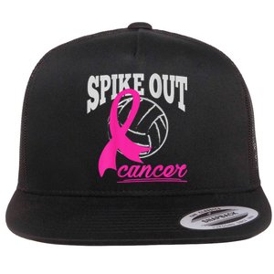 Fight Breast Cancer Volleyball Pink Ribbon Awareness Flat Bill Trucker Hat