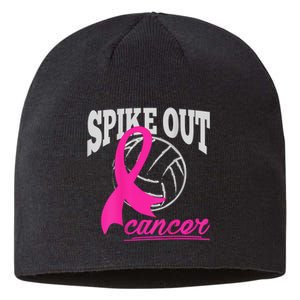 Fight Breast Cancer Volleyball Pink Ribbon Awareness Sustainable Beanie