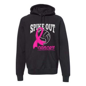 Fight Breast Cancer Volleyball Pink Ribbon Awareness Premium Hoodie