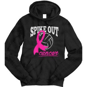 Fight Breast Cancer Volleyball Pink Ribbon Awareness Tie Dye Hoodie