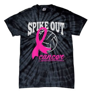 Fight Breast Cancer Volleyball Pink Ribbon Awareness Tie-Dye T-Shirt