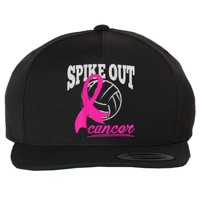 Fight Breast Cancer Volleyball Pink Ribbon Awareness Wool Snapback Cap