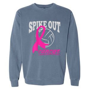 Fight Breast Cancer Volleyball Pink Ribbon Awareness Garment-Dyed Sweatshirt