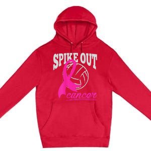 Fight Breast Cancer Volleyball Pink Ribbon Awareness Premium Pullover Hoodie