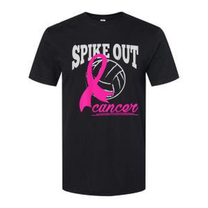 Fight Breast Cancer Volleyball Pink Ribbon Awareness Softstyle CVC T-Shirt