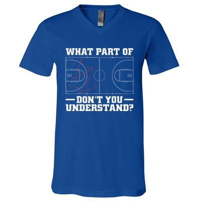 Funny Basketball Coach For Women Tactic Diagram Board V-Neck T-Shirt