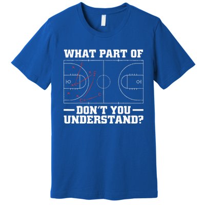 Funny Basketball Coach For Women Tactic Diagram Board Premium T-Shirt