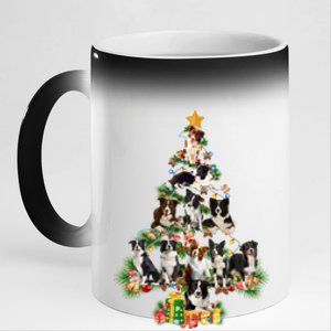 Funny Border Collie Dog Merry Christmas Tree Lover Xmas 2020 Gift 11oz Black Color Changing Mug