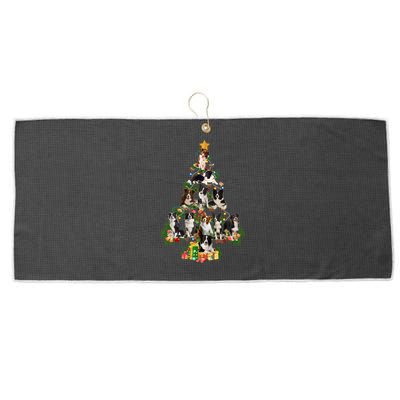 Funny Border Collie Dog Merry Christmas Tree Lover Xmas 2020 Gift Large Microfiber Waffle Golf Towel