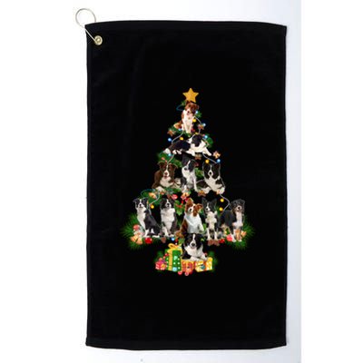 Funny Border Collie Dog Merry Christmas Tree Lover Xmas 2020 Gift Platinum Collection Golf Towel