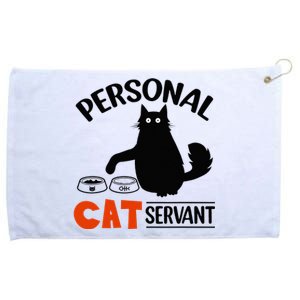 Funny Black Cat Personal Cat Servant Grommeted Golf Towel