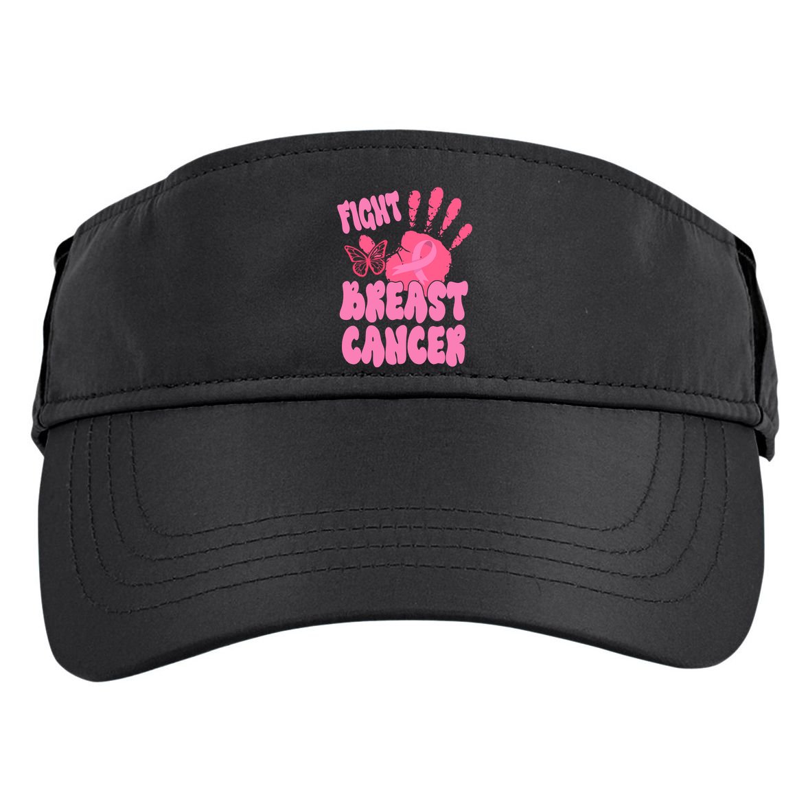 Fight Breast Cancer Handprint Ribbon Adult Drive Performance Visor