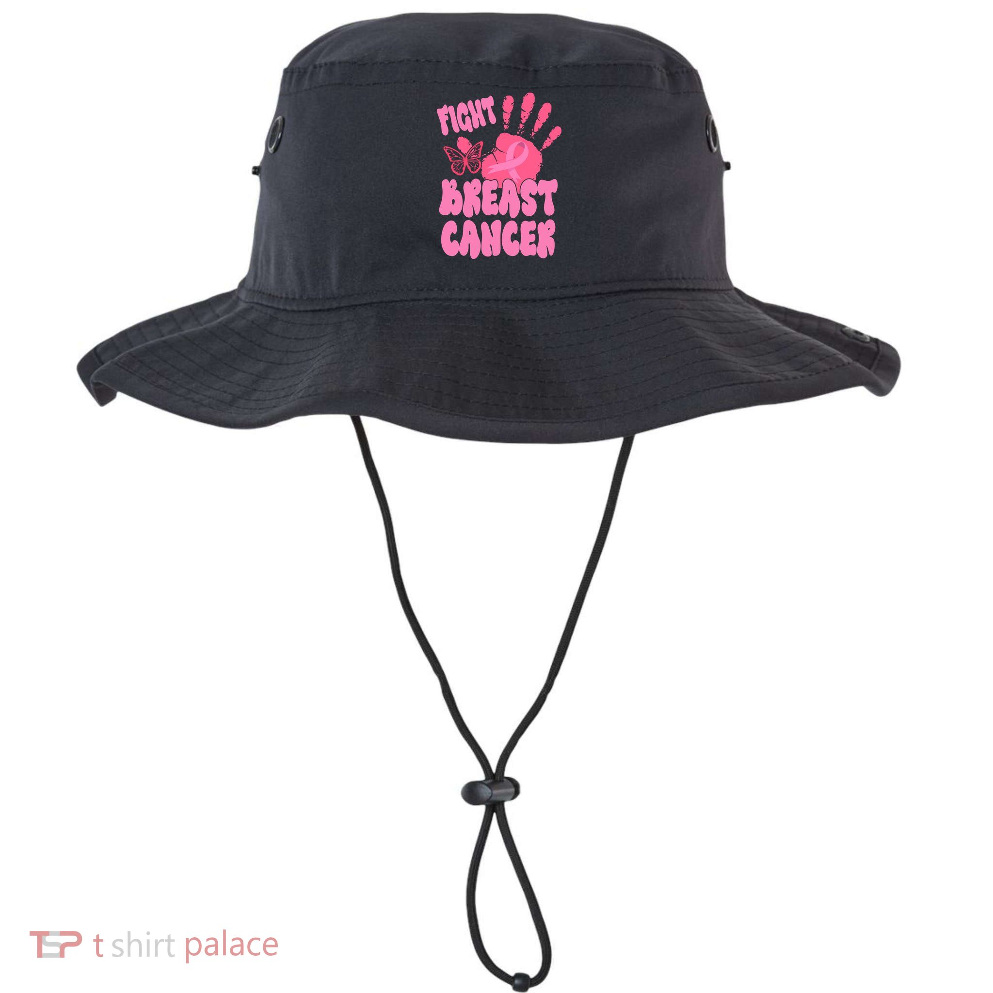 Fight Breast Cancer Handprint Ribbon Bucket Hat