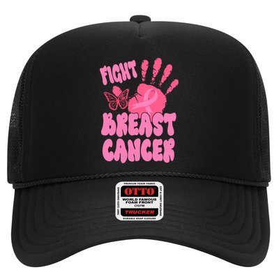 Fight Breast Cancer Handprint Ribbon Trucker Hat