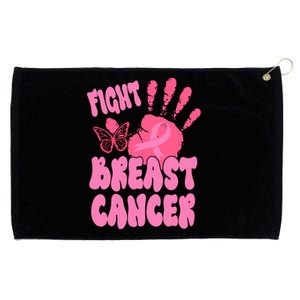 Fight Breast Cancer Handprint Ribbon Grommeted Golf Towel