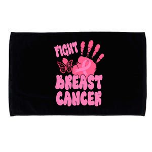 Fight Breast Cancer Handprint Ribbon Microfiber Hand Towel