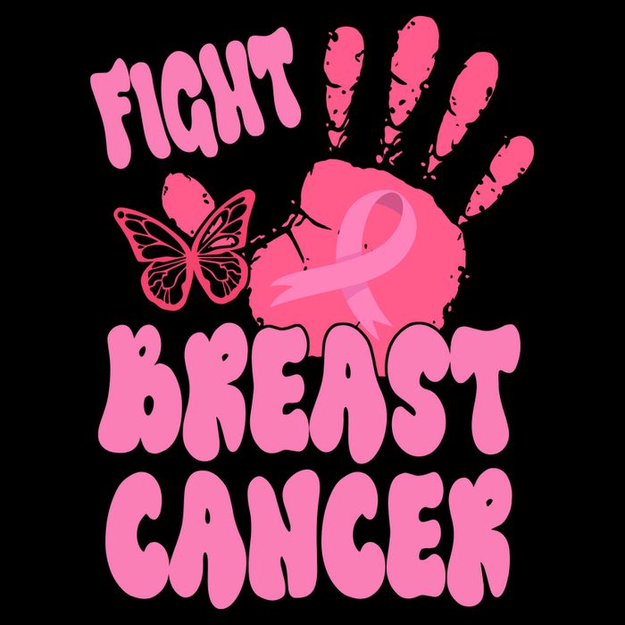 Fight Breast Cancer Handprint Ribbon Visor