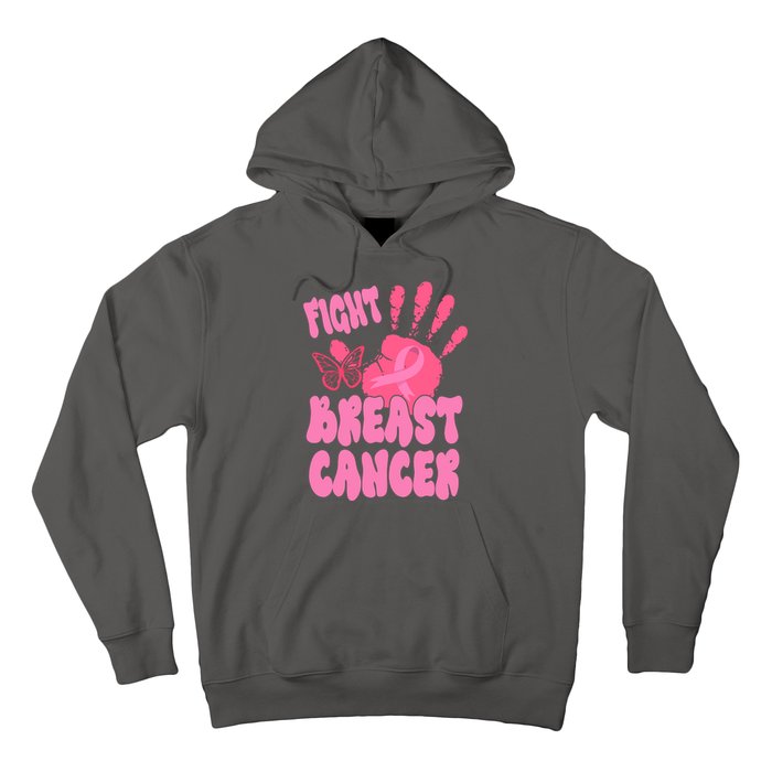 Fight Breast Cancer Handprint Ribbon Hoodie