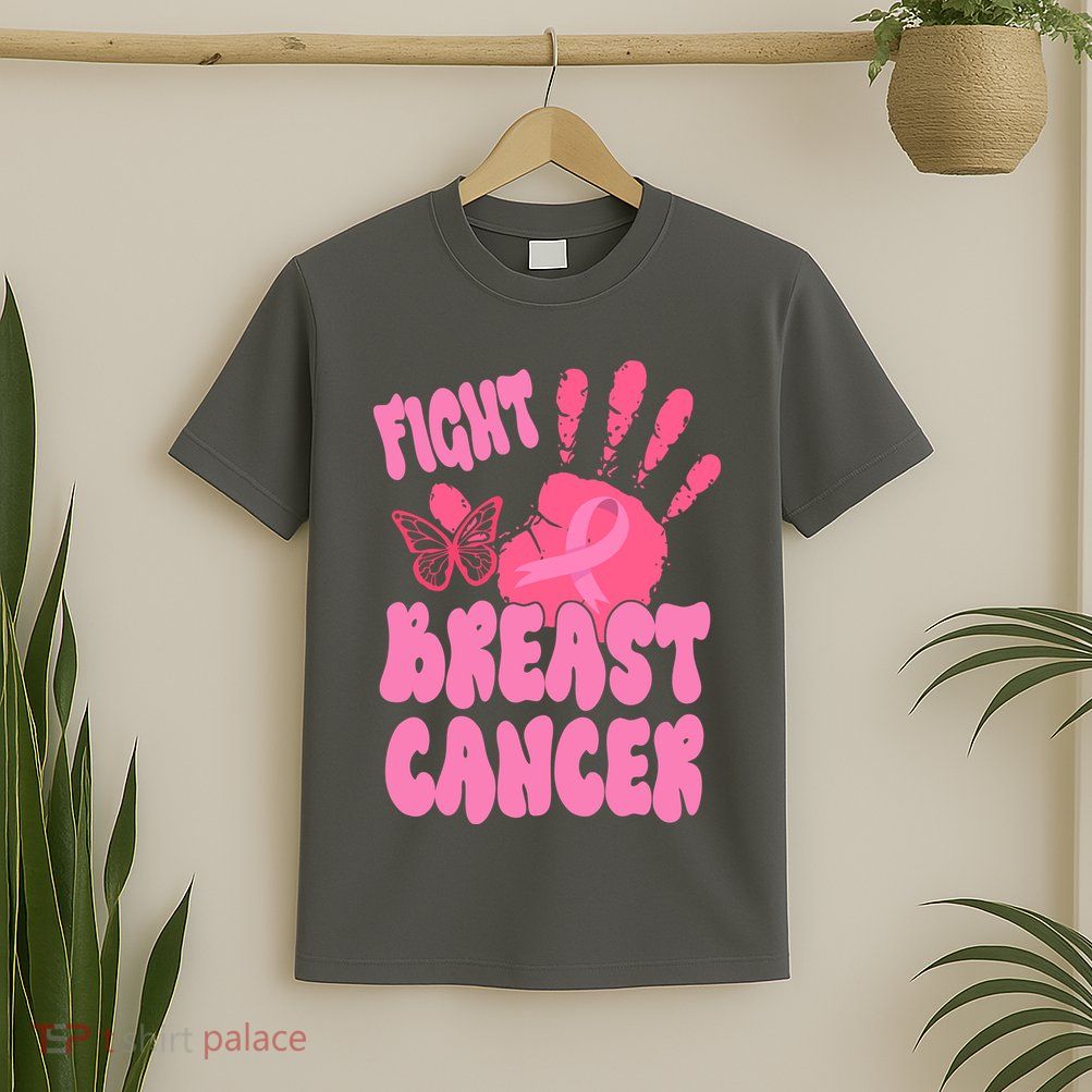 Fight Breast Cancer Handprint Ribbon T-Shirt