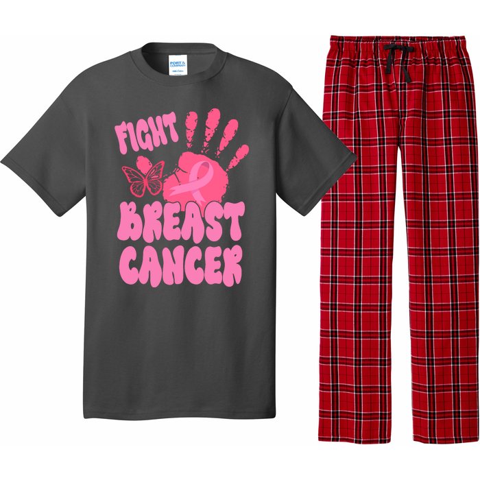 Fight Breast Cancer Handprint Ribbon Pajama Set