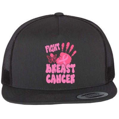 Fight Breast Cancer Handprint Ribbon Flatbill Hat