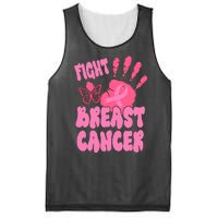 Fight Breast Cancer Handprint Ribbon Mesh Reversible Basketball Jersey Tank