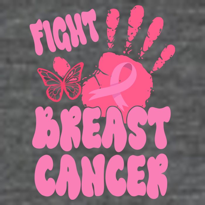 Fight Breast Cancer Handprint Ribbon Baby Bodysuit