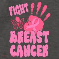 Fight Breast Cancer Handprint Ribbon Vector Backpack