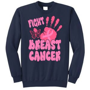 Fight Breast Cancer Handprint Ribbon Sweatshirt