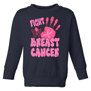 Fight Breast Cancer Handprint Ribbon Toddler Sweatshirt