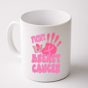 Fight Breast Cancer Handprint Ribbon Coffee Mug