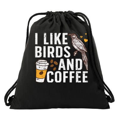 Funny Birds Coffee Design For Men Women Bird Lover Coffee Drawstring Bag