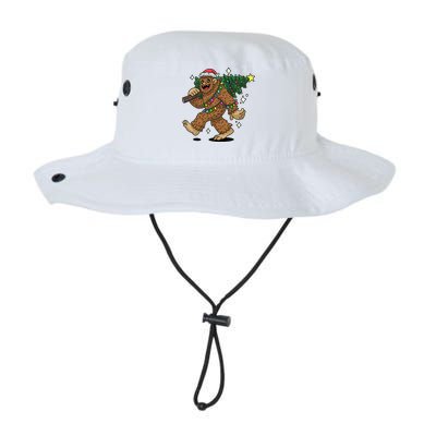 Funny Bigfoot Carrying Christmas Tree Holiday Sasquatch Legacy Cool Fit Booney Bucket Hat