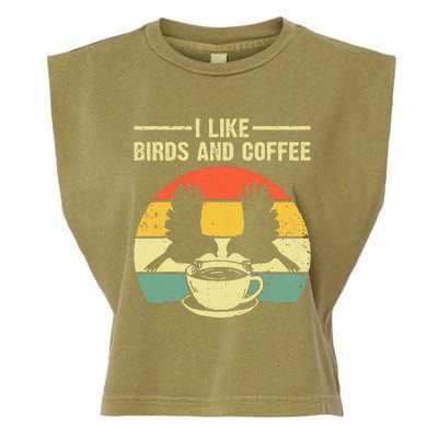 Funny Birds Coffee Design For Men Women Bird Lover Coffee Garment-Dyed Women's Muscle Tee