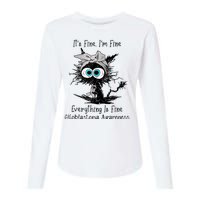 Funny Black Cat Its Fine IM Fine Glioblastoma Awareness Womens Cotton Relaxed Long Sleeve T-Shirt