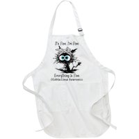 Funny Black Cat Its Fine IM Fine Glioblastoma Awareness Full-Length Apron With Pockets