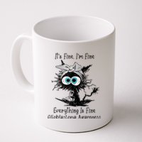 Funny Black Cat Its Fine IM Fine Glioblastoma Awareness Coffee Mug