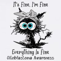 Funny Black Cat Its Fine IM Fine Glioblastoma Awareness 11oz C Handle Ceramic Mug