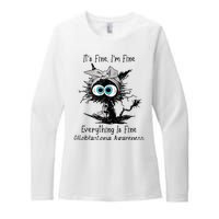 Funny Black Cat Its Fine IM Fine Glioblastoma Awareness Womens CVC Long Sleeve Shirt