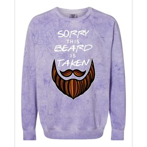 Funny Beard Couple Sorry This Beard Is Taken Colorblast Crewneck Sweatshirt