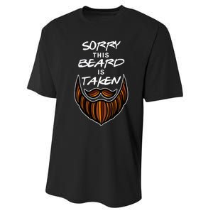 Funny Beard Couple Sorry This Beard Is Taken Performance Sprint T-Shirt