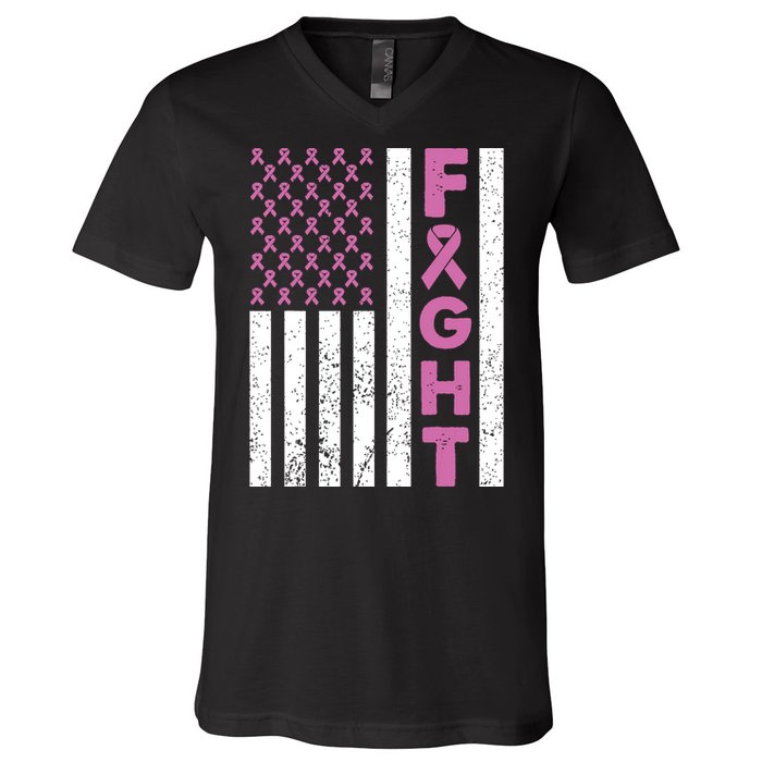 Fight Breast Cancer Breast Cancer Awareness Items V-Neck T-Shirt