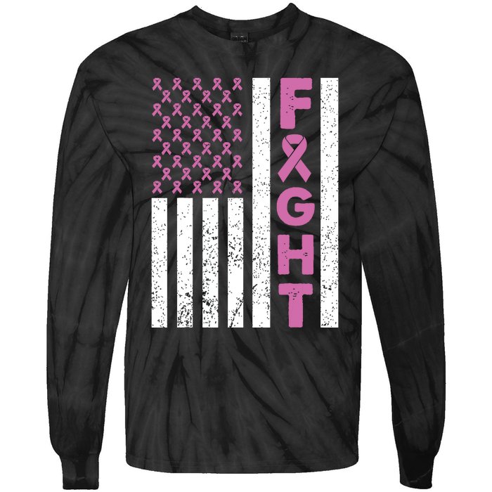 Fight Breast Cancer Breast Cancer Awareness Items Tie-Dye Long Sleeve Shirt