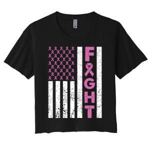 Fight Breast Cancer Breast Cancer Awareness Items Women's Crop Top Tee